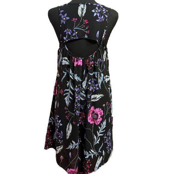 Express Babydoll Dress Medium Cutout Back Floral Cottage Core Fairy Casual - Picture 3 of 6